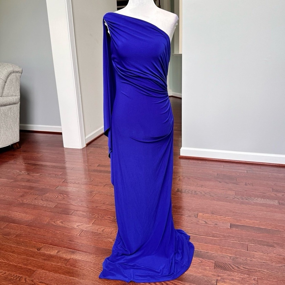 Lauren Ralph Lauren Green Label Black Tie Luxury Evening Gown Royal Blue